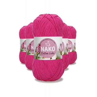 5 Adet Cotton Lüks Yelek Tunik Kazak Bluz Hırka İpi Yünü Fuşya 97572