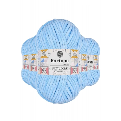 5 Adet Yumurcak Kadife El Örgü İpi Mavi K540