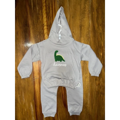 6-24 aylık araba baskılı takım gri