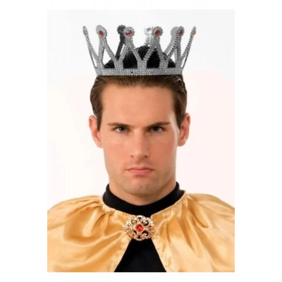 Gümüş Renk Çocuk Ve Yetişkin Uyumlu Kral Tacı