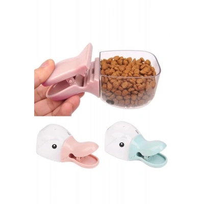 Bfs Ördek Tasarımlı Mandallı Tazelik Koruyan Ölçekli Kuru Mama Kaşığı Mama Ölçeği