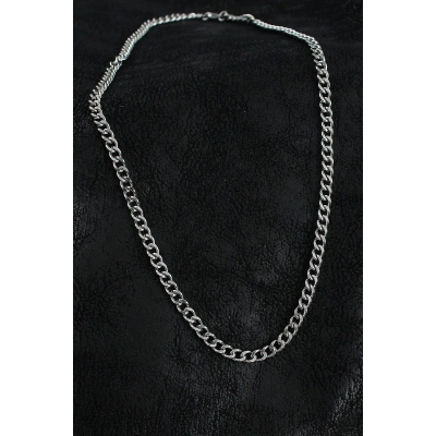 BFS 316L Çelik Klasik Zincir Model Gümüş Renk Erkek Kolye