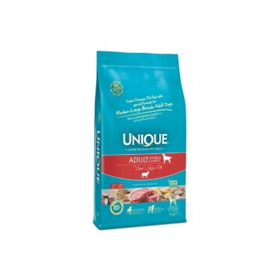 Unique Kuzu Etli Orta Ve Büyük Irk Yetişkin Köpek Maması 3 Kg