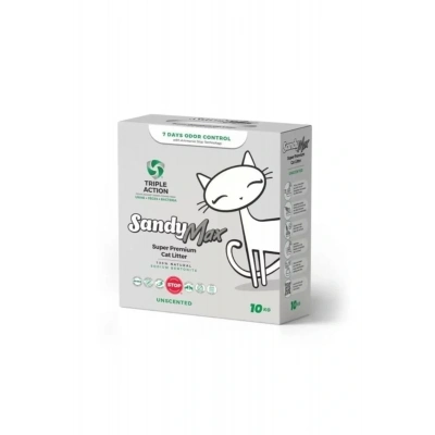 Sandy Max Triple Action Tozsuz Topaklanan Bentonit Doğal Kedi Kumu 10 Kg