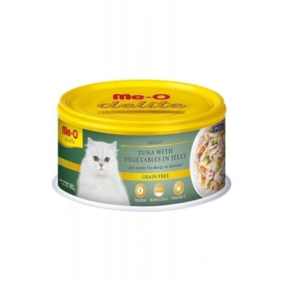 Meo Delite Tahılsız Jöleli Ton Balıklı Ve Sebzeli Yetişkin Konserve Kedi Maması 80 Gr