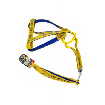 Euro Dog Köpek Uzatma Tasması ve Göğüs Tasması Takımı Sarı 20 Mm 120 Cm