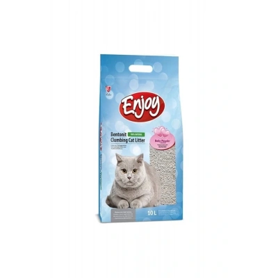 Enjoy Topaklanan Bebek Pudra Kokulu Bentonit Doğal Kedi Kumu 10 Lt