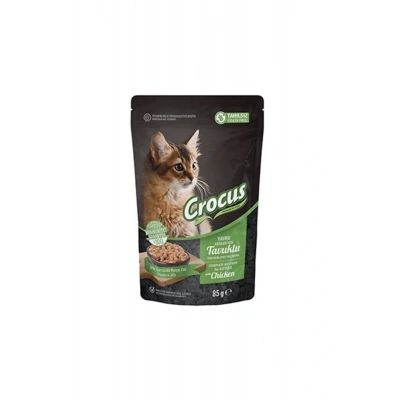 Crocus Tahılsız Pouch Jöleli Tavuklu Yavru Konserve Kedi Maması 85 Gr