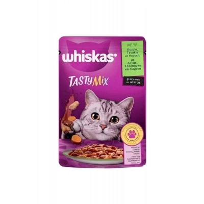 Whiskas Pouch Tasty Mix Sos İçerisinde Kuzu Etli Tavuklu Ve Havuçlu Yetişkin Konserve Kedi Maması 8