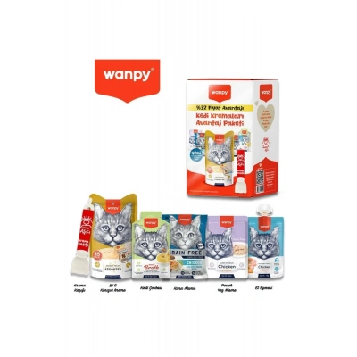 Wanpy Karışık Lezzetler Avantaj Paketi Sıvı Kedi Ödül Maması Karışık 5 Adet