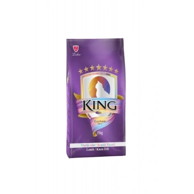 King Multicolor Renkli Taneli Kuzu Etli Yetişkin Kedi Maması 15 Kg