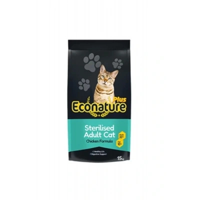 Econature Plus Tavuklu Kısırlaştırılmış Yetişkin Kedi Maması 15 Kg