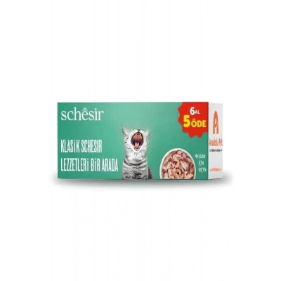 Schesir Klasik Lezzetler Yetişkin Konserve Kedi Maması 6 Al 5 Öde