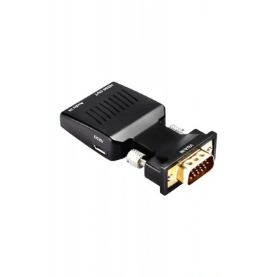 Powermaster Pm-4276 Vga To Hdmı Görüntü Ses Çevirici Audio Girişli Adaptör 1080Hd 5V1A Mini Usb Güç