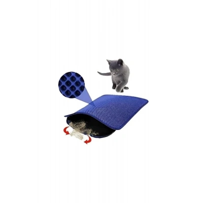 Petpretty Elekli Kedi Tuvaleti Paspası 50X60 Cm Mavi