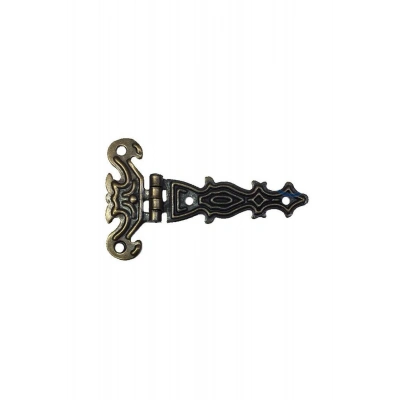 Dekoratif, Sac Tek Kuyruklu Menteşe - 40X68 Mm, Küçük, Antik, 1 Adet