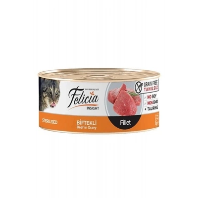 Felicia Tahılsız Biftekli Fileto Kısırlaştırılmış Konserve Kedi Maması 85 Gr