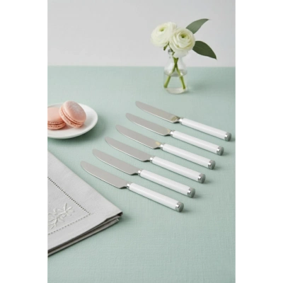 6’lı Paslanmaz Çelik Yemek Bıçağı Seti Beyaz Saplı 15 cm