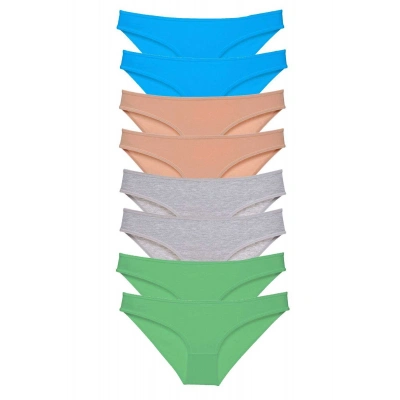 8 adet Süper Eko Set Likralı Kadın Slip Külot Ten Gri Yeşil Mavi
