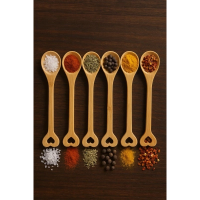 Ahşap Baharat Kaşığı Seti 6’lı 15 cm