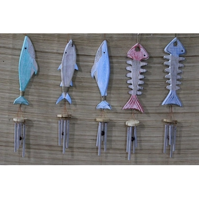 Ahşap Balıklı Metal Çan No:5