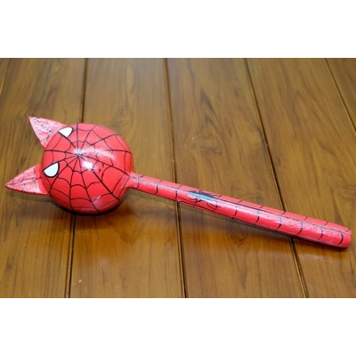 Ahşap Kedili Spiderman Marakas Tekli Polos:24