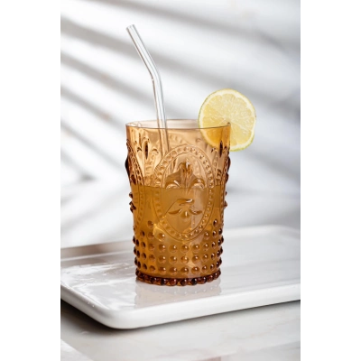 Akrilik Bal Tekli Kısa Bardak & Su Meşrubat Kahve Yanı Bardağı 400 ml ( Cam Değildir )