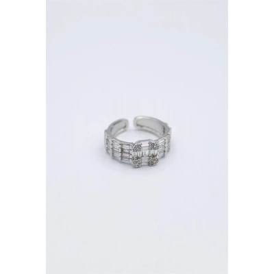 Baget Taşlı Yüzük - Gümüş