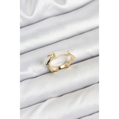 Pirinç Gold Renk Kemik Model Kadın Yüzük