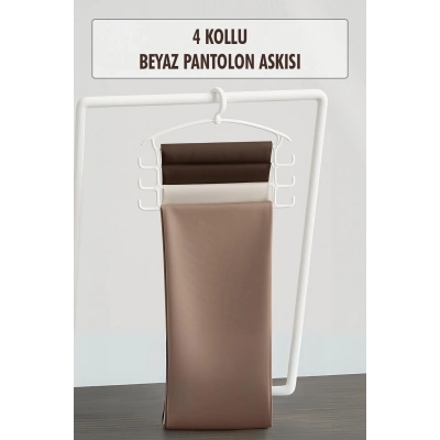 Beyaz Pantolon Askısı & Dolap Düzenleyici Askı