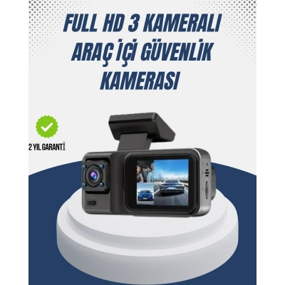 BFS 1080P Üç Kameralı Araç Kamerası Wi-Fi Destekli Park Modu ve G-Sensörlü