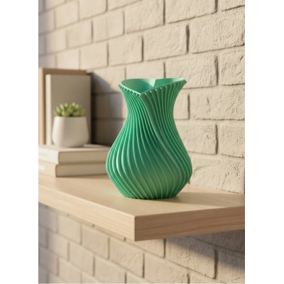 BFS 24 cm Turkuaz Kalp Formlu Büyük Boy Vazo Estetik Dekor Ürünü