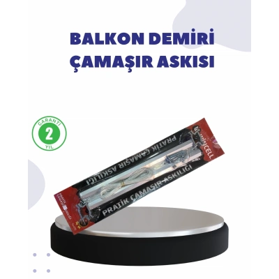 BFS 25x60 Balkon Askılığı Kare Demir Uyumlu Hava Dayanıklı Çamaşır Askısı