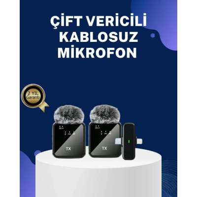 BFS 2in1 Kablosuz Yaka Mikrofonu iOS ve Android Uyumlu