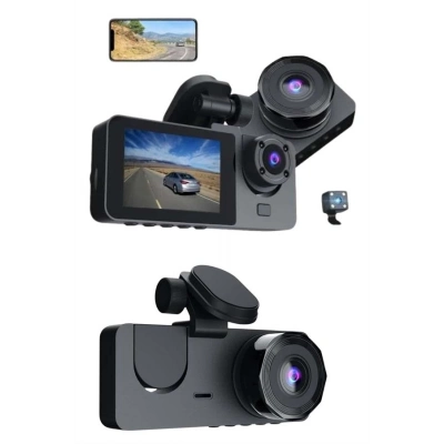 BFS 3 Kameralı 2 İnç 1080P Araç İçi Kamera Sürüş Kamerası CarPlay