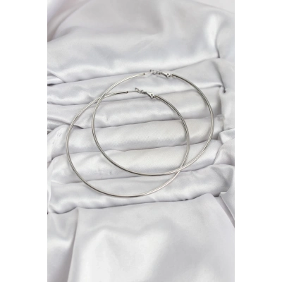 BFS 316L Çelik Gümüş Renk 75 mm Halka Küpe