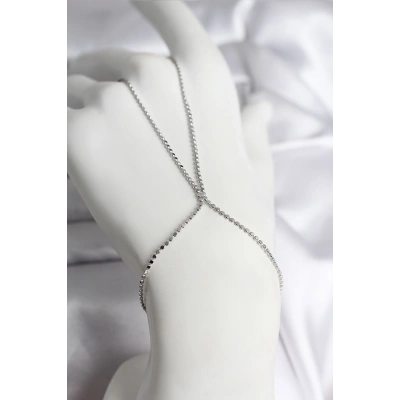 BFS 316L Çelik Gümüş Renk Ezme Zincir Model Kadın Şahmeran