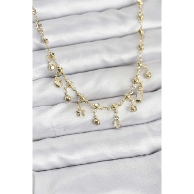 BFS 316L Çelik Zincir Gold Renk Kolye