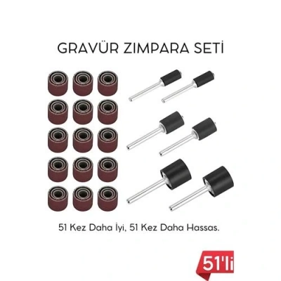 BFS 51li Mini Zımpara Gravür Seti Dremel Ucu: Profesyonel Taşlama, Parlatma ve Şekillendirme Aleti