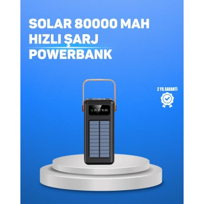 BFS 80000 mAh Yüksek Kapasiteli Powerbank Göstergeli Solar Şarj Cihazı