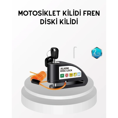 BFS Anti Hırsızlık 110 dB Alarm Disk Fren Kilidi Suya Dayanıklı Çelik Güvenlik Kilidi