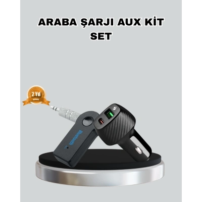 BFS AUX Bluetooth Adaptör ve 38W Hızlı Araç Şarj Cihazı Seti