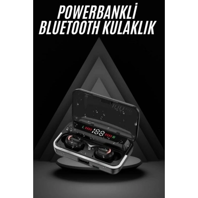 BFS Bluetooth Kulaklık Dijital Şarj Göstergeli Powerbankli Bass Özellikli Kablosuz Kulakiçi 5.1 Mikrofonlu