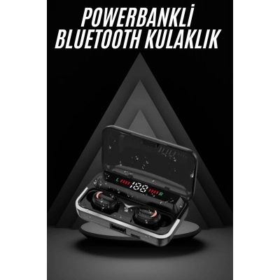 BFS Bluetooth Kulaklık Dijital Şarj Göstergeli Powerbankli Bass Özellikli Kablosuz Kulakiçi 5.1 Mikrofonlu