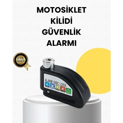 BFS Çelik Gövdeli Alarm Disk Kilidi Motosiklet ve Bisiklet İçin Güvenlik
