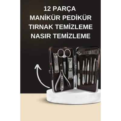 BFS Elektrikli Manikür Pedikür Seti İkili Set 12 Parça Tırnak Bakımı Törpü Protez Çıkarma