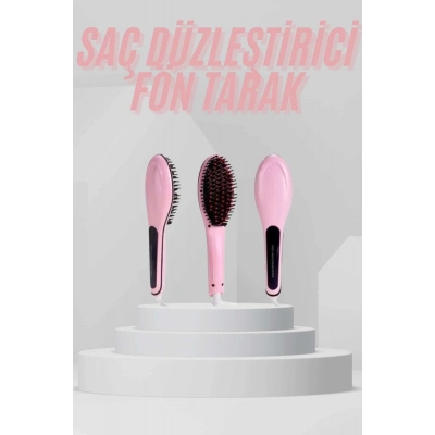 BFS Elektrikli Saç Düzleştirici Tarak Saç Düzleştirici Fırça Sıkı Dişli Pembe
