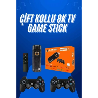 BFS Game Stick Çift Oyun Konsolu Smart TV Game Box 8k Ultra HD 64 Gb
