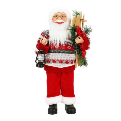 BFS Gaz Lambası Taşıyan Noel Baba Dekoratif Biblo 46 cm