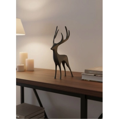 BFS Gri Geyik Biblo Minimal Tasarım Şık Ev Aksesuarı